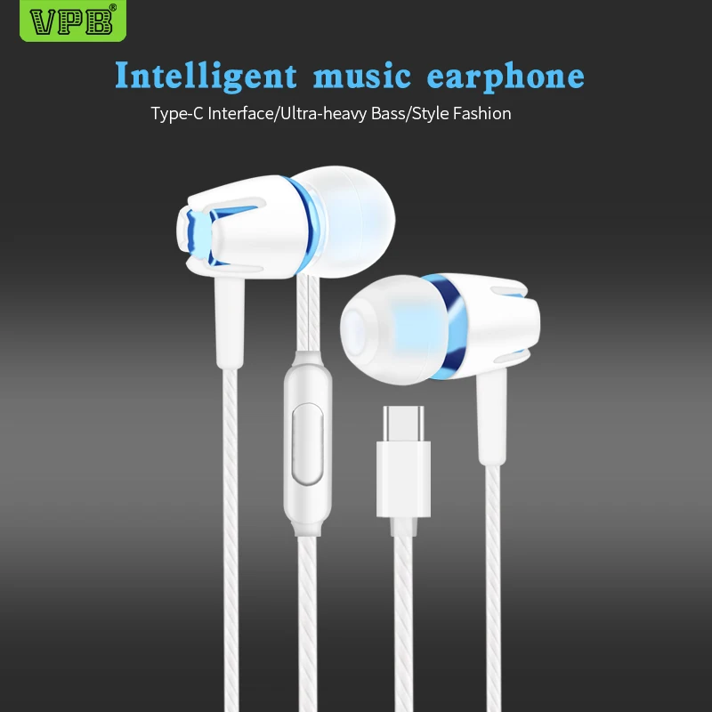 

VPB S9c USB Type-C Earphones Wired Control With Microphone Type C headset USB-C Earbuds For LeEco Le 2 / Max/ Pro for Xiaomi Mi5