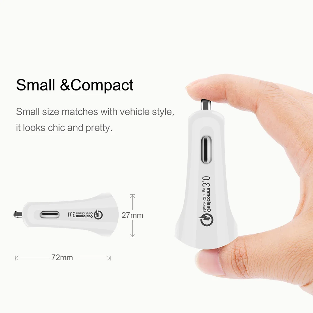 DCAE QC Быстрая зарядка 3,0 Автомобильное зарядное устройство адаптер прикуриватель автомобиль телефон зарядное устройство для Xiaomi iPhone X 8 7 6 samsung S9 S8