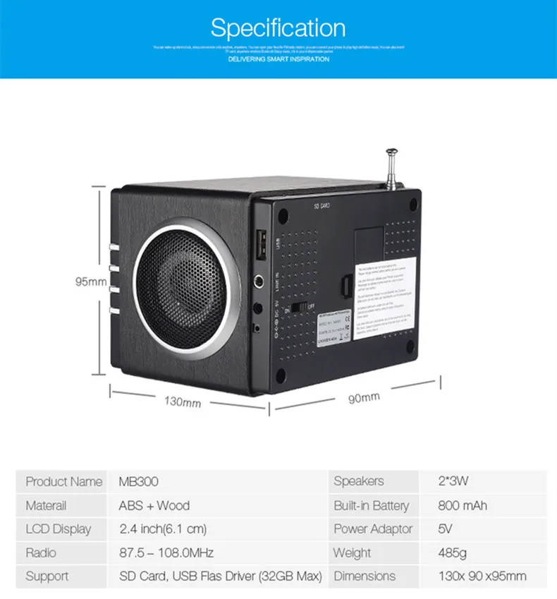 August MB300H Portable Radio