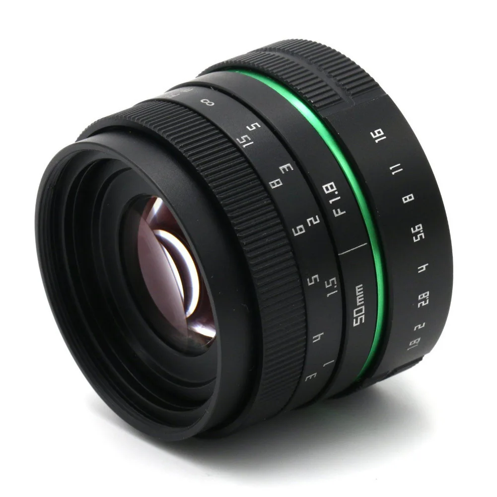 

Metal Mini Studio Black Portable C-port Camera Lens Photography Replacement Round 50mm F1.8 Manual Large Aperture Accessories