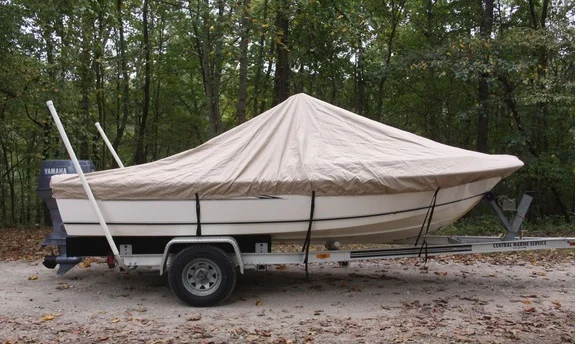 600D PU Coated Heavy Duty Trailerable Boat Cover 18 7 19 6 X102 BAY STYLE V