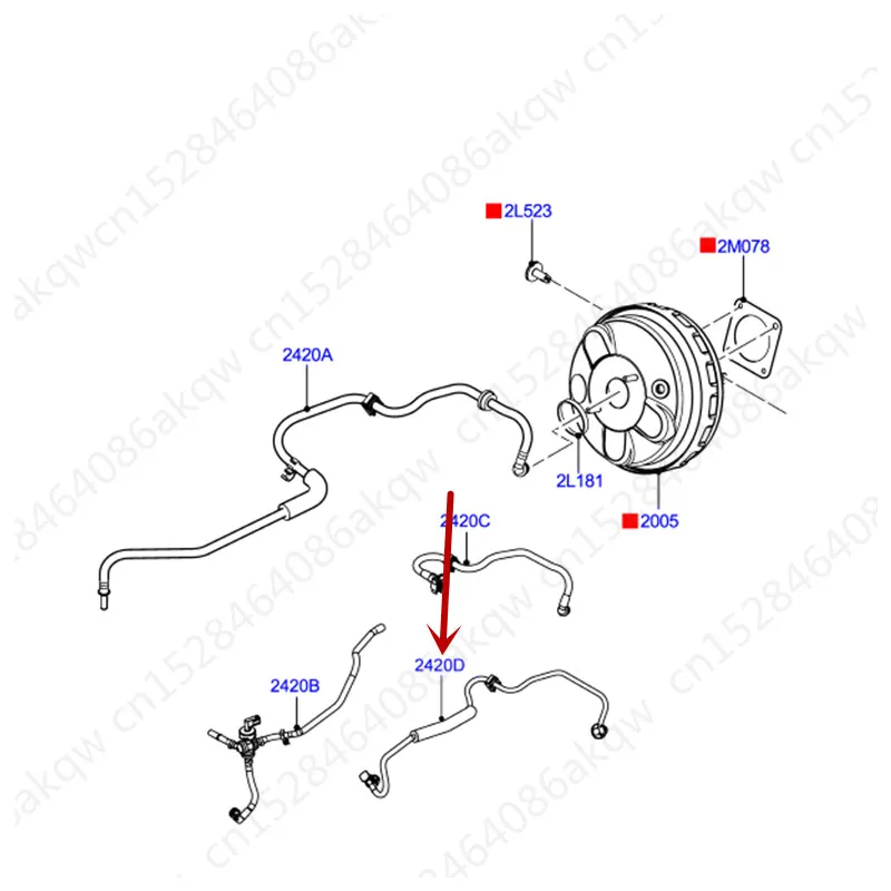 Автомобильный усилитель тормозов насос вакуумная трубка 2007Fo rdM ond eo2008 Тормозная вакуумная трубка бустер насос вакуумная трубка тормозной вакуумный усилитель