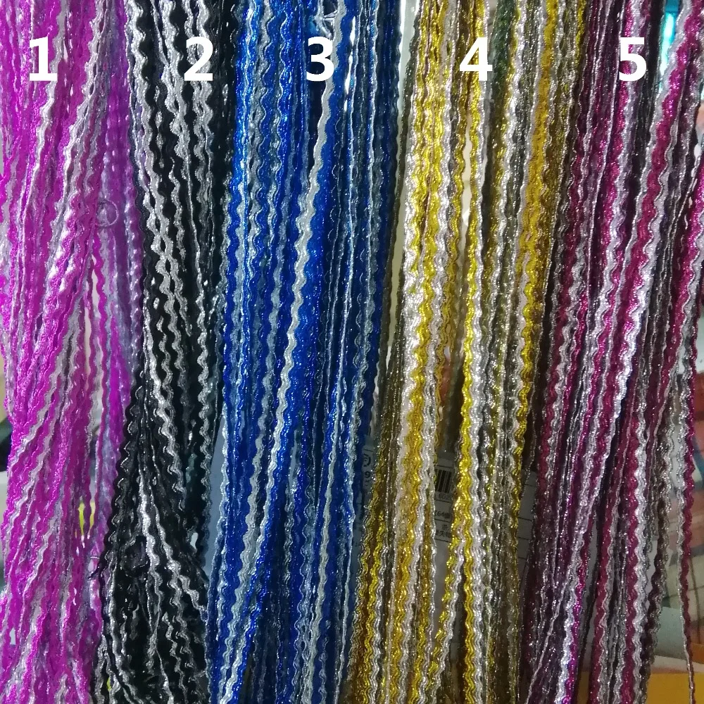 

0.6cm 6mm 1/4 Colorful Beautiful Wavy Silver Filigree Waved Narrow Lace Trim Curtain Laciness National Diy Dance Costume Ribbon