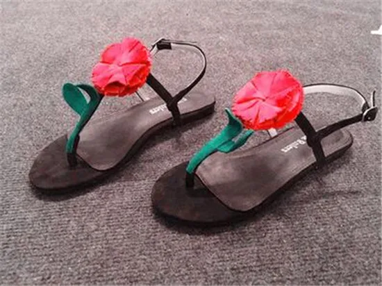 Big Flower Gladiator Sandals Women Summer Shoes Woman Buckle Strap Suede Flat Women Sandals Casual Shoes Flip Flops Sandalias (6)
