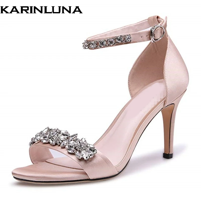 

Karinluna 2019 plus size 45 brand design party wedding Shoes Woman sexy thin High Heels Women shoes summer ankle-strap sandals