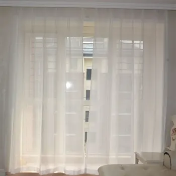 

white voile tulle window princess curtains sheers for livingroom drape transparent process white beige custom size