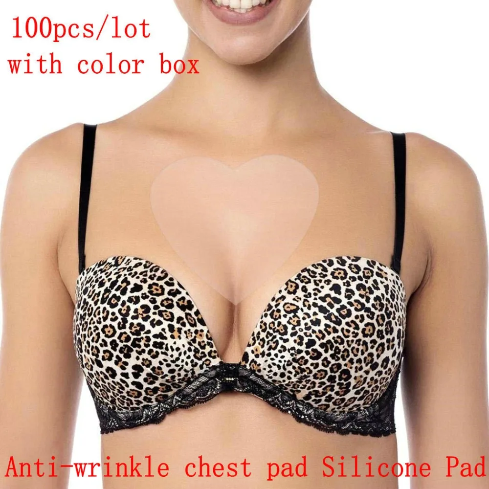 

100pcs/lot Anti-wrinkle chest pad Silicone Pad For Cleavage & Decollete Skin Eliminate And Prevent Chest Wrinkle Silicone Chest