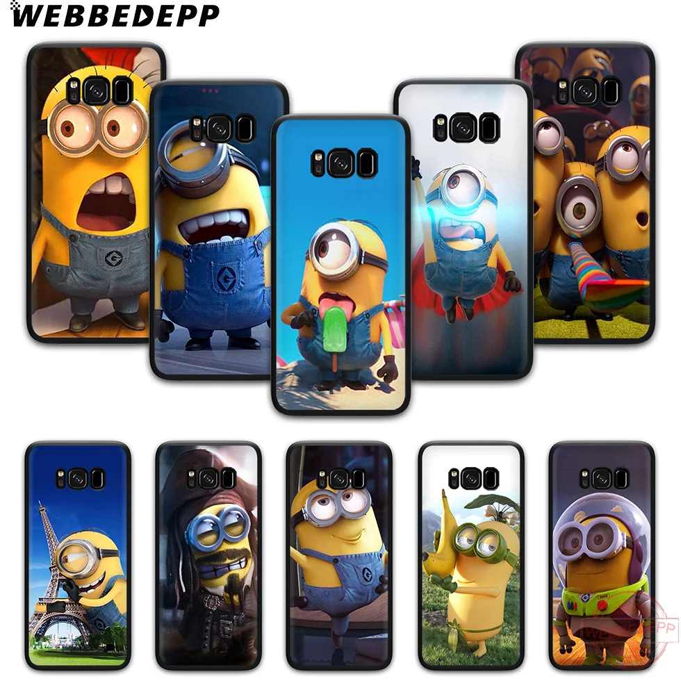 WEBBEDEPP Minions Soft Phone Case for Samsung S6 S7 Edge S8 S9 S10 Plus J4 J6 J7 J8 Note8 9 10 |