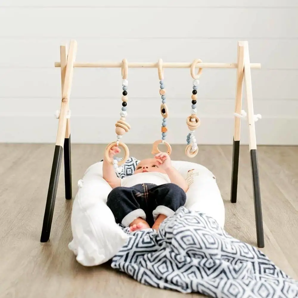 

Educational Rack Ins Nordic Wooden Kids Toys Baby Keyboard Infant Fitness Gift For Kids PlayMats Children Development Gym Rack