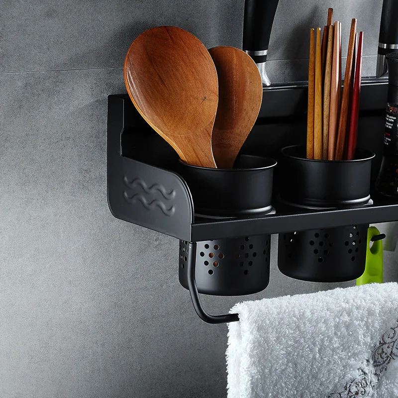  American black kitchen shelf 304 stainless steel kitchen pendant seasoning rack wall hanging hardwa - 32921615779