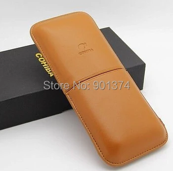 

Cohiba Brown Leather Long Size Cigar Travel Case 3 Tube with gift box ,FREE SHIPPING