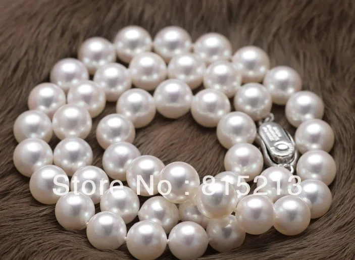 

ddh00215 11-12mm natural south sea white pearl necklace 18inch 14k solid gold