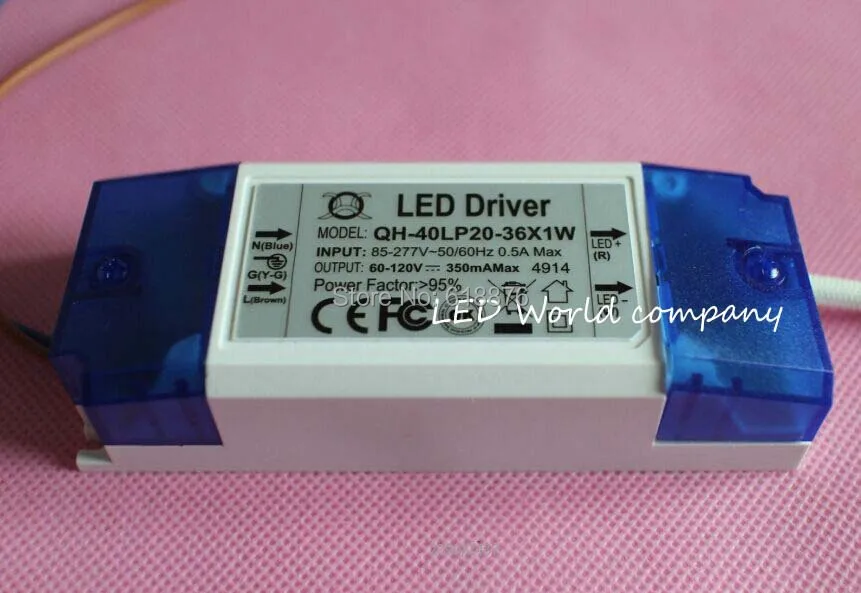 

free shipping 1pcs 20W 30W 40W LED Driver 20-36x1W 350mA DC60-120V High Power LED Powr Supply For Floodlight