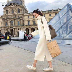 Duoupa Largo Otoño Invierno Suéter de Cuello Alto Vestido de Mujer Delgado Sólido Suéteres de Punto de Moda Casual Suéter Suéter Coreano Duoupa Largo Otoño Invierno Suéter de Cuello Alto Vestido de Mujer Delgado Sólido Suéteres de Punto de Moda Casual Suéter Suéter Coreano