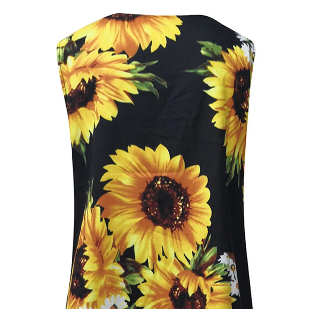 2019 woman summer sleeveless sexy beach dress plus size printing casual beach retro fashion short mini beach dress long 40J3 (5)