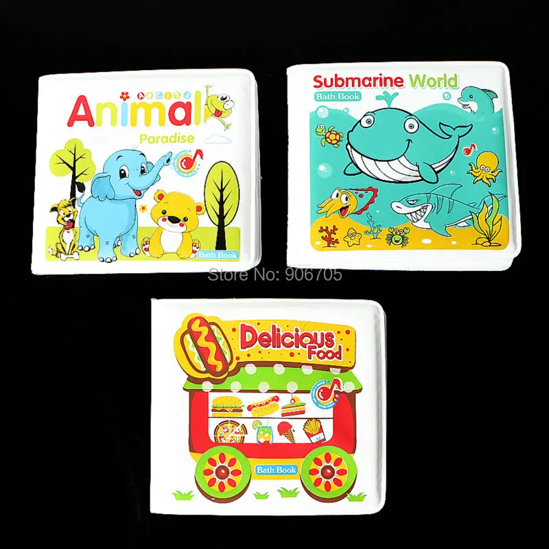 Waterproof Water baby Bath toys Book For Kid Playing Bath Time Animal
