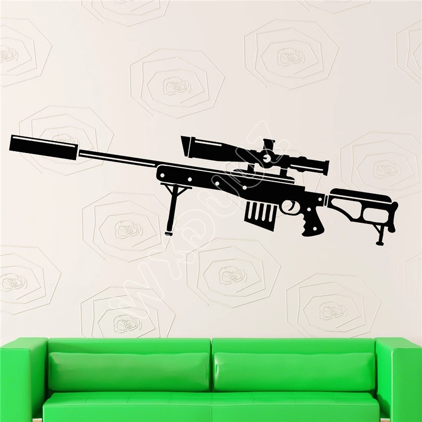 

2018 Wall Stickers Wxduuz Weapons Gun War Sniper Military Decor Vinyl Stickers Art Mural Wall Decals Modern Design Sticker B158
