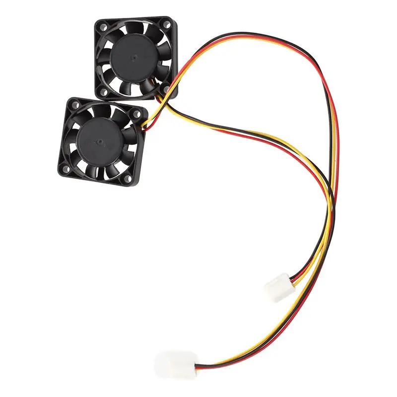 

2 Pcs 3 Pin 40mm Square PC Computer Cooling Fan DC 12V Black