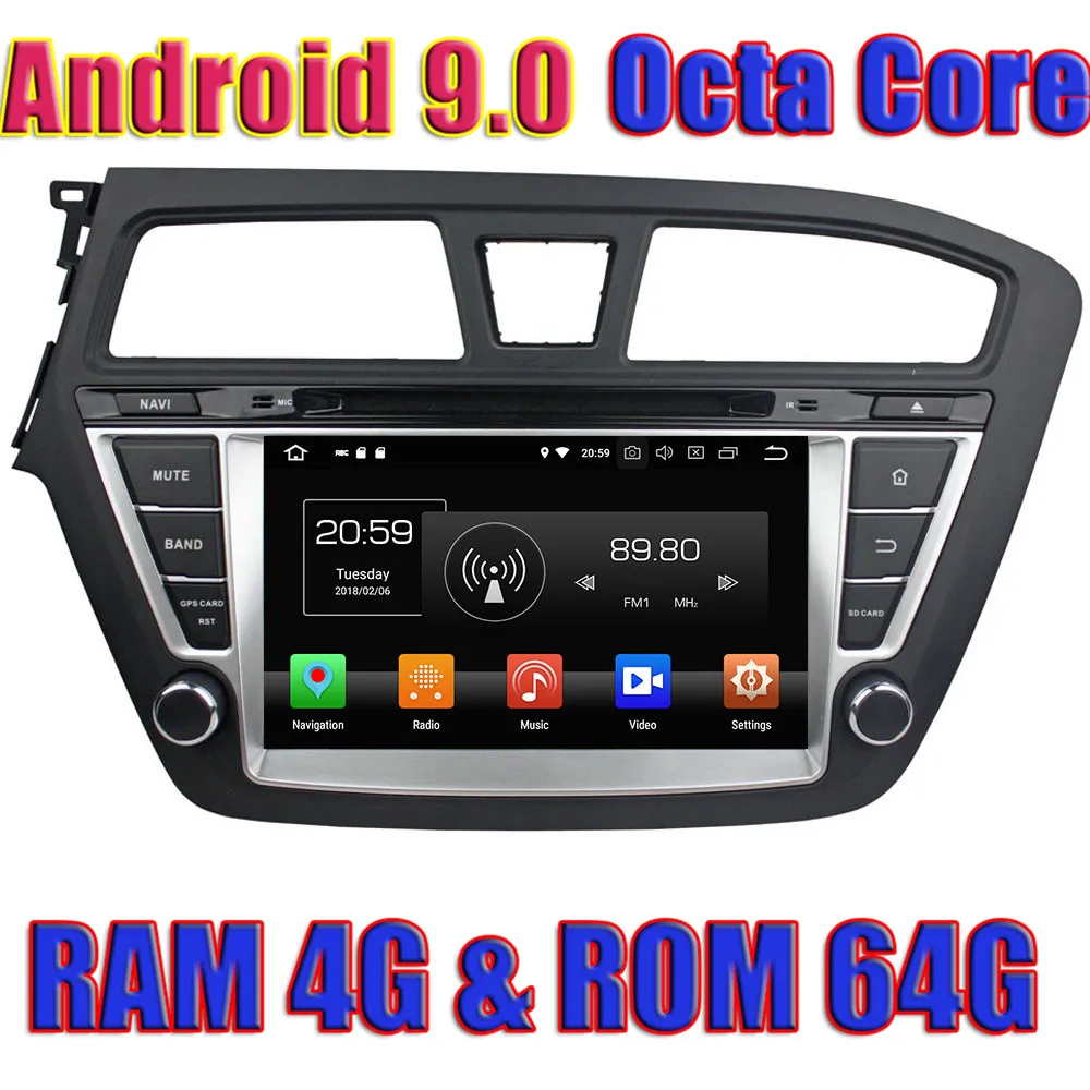 Wanuary Octa Core Android 9 0 автомобильный DVD Autovideo плеер для Hyundai I20 2014 2015 GPS навигация радио
