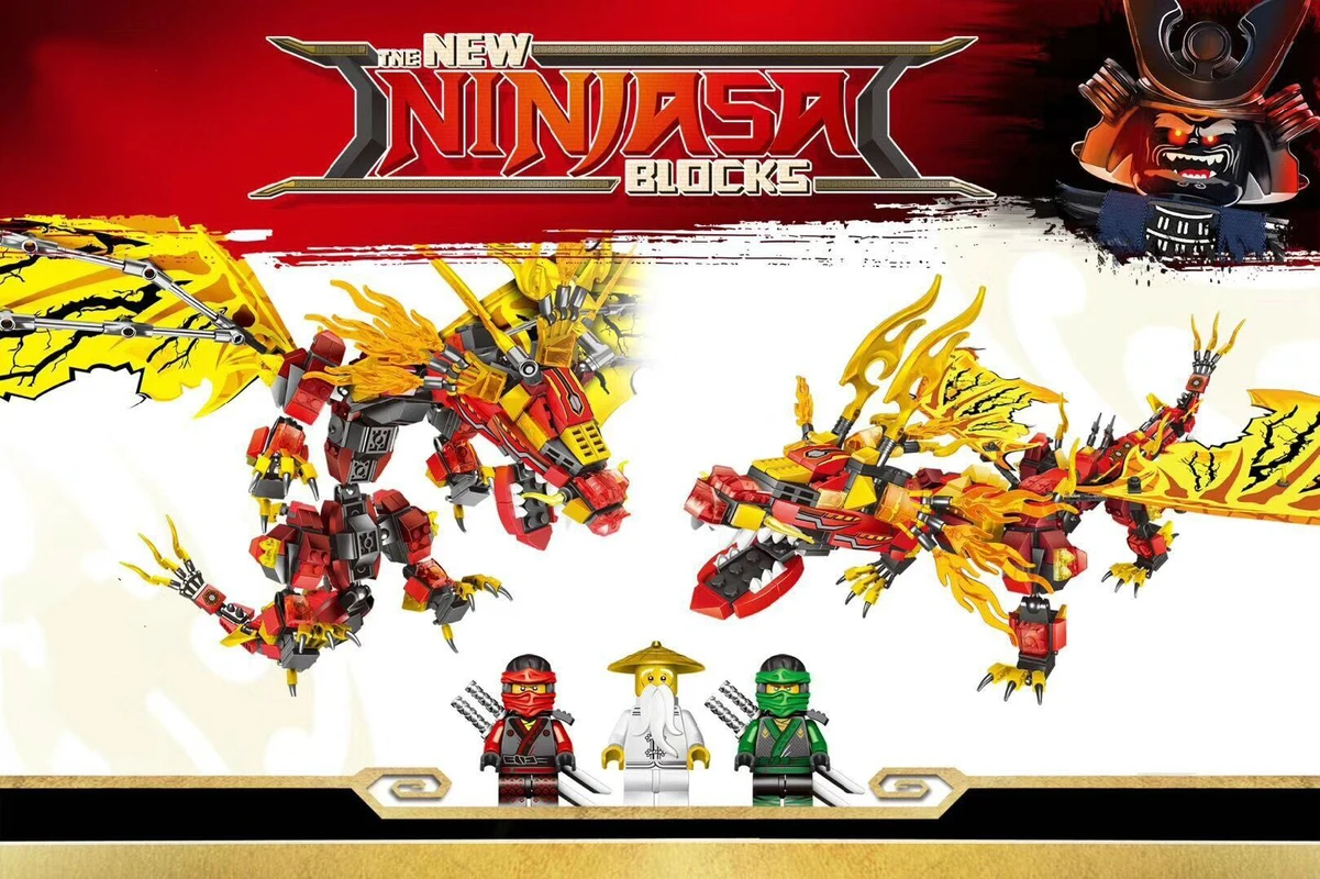 

750pcs New Ninjagoed Flying Mecha Ninja Dragon Model Building Blocks Bricks Education Figures Toys Gift Compatible with Legoe