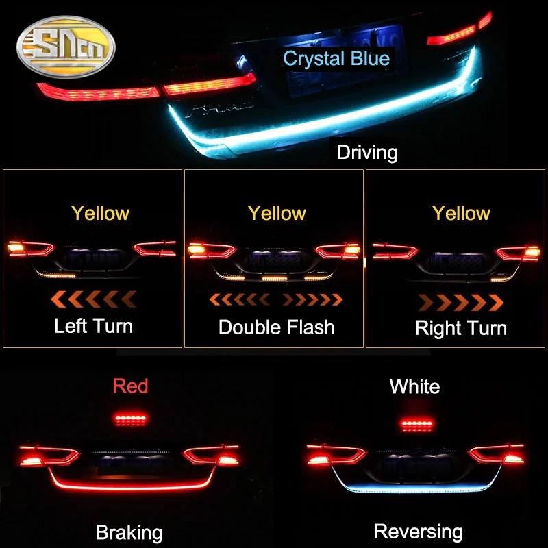 SNCN автомобиля Светодиодные ленты светильник ing задний багажник хвост светильник RGB динамический стример Тормозная поворотник обратный светодиодный s предупредительный световой сигнал лампа