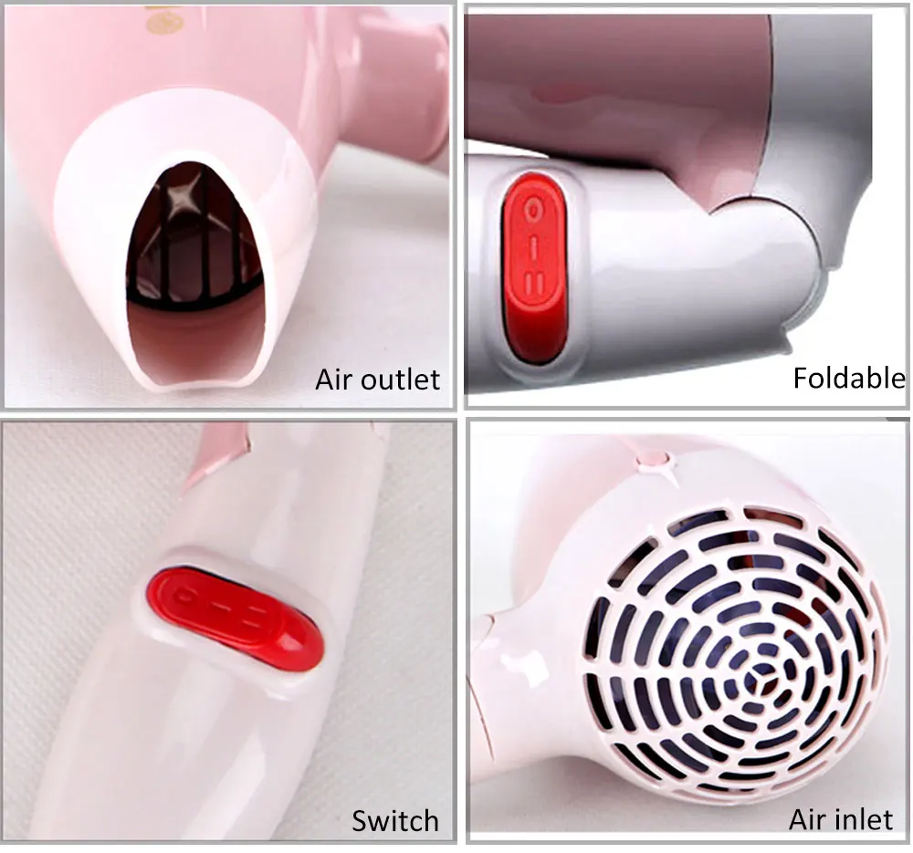 GUOWEI Foldable Mini Portable Traveller Compact Blower Hair Dryer