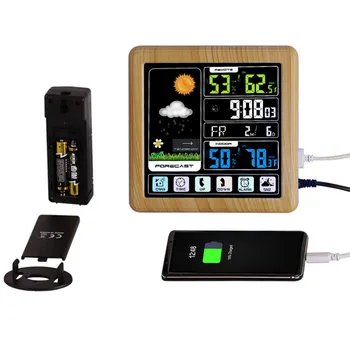 

2019 New full touch screen wireless weather clock multi-function color screen wet meter clock weather forecast clock #4J05