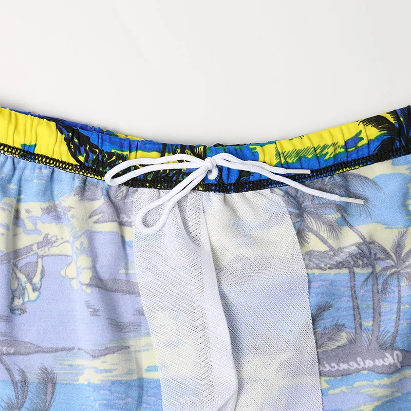 Мужская одежда для плавания с мультипечатью, эластичные плавки, пляжные шорты для плавания, шорты для серфинга, летний купальный костюм, шорты-боксеры