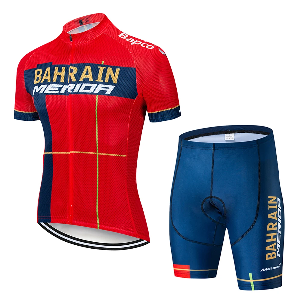 New 2019 TEAM BAHRAIN Cycling team jersey 12D bike pants suit mens summer quick dry pro BICYCLING shirts Maillot Culotte wear