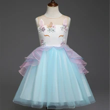 Платье с единорогом для девочек; праздничное платье принцессы с единорогом; платья для маленьких девочек; Vestidos Unicornio Cumpleanos vestido de festa Ninas Infantil