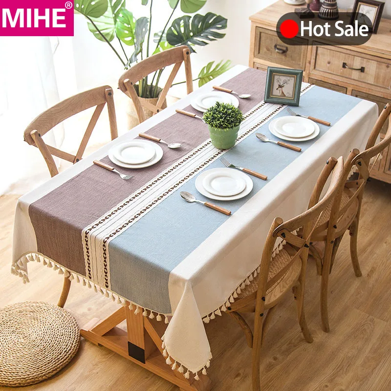 Modern Decorative Table Cloth Tassel Iace Rectangle Tablecloth Home Kitchen Table Cloths Party Banquet Dining Table Cover ZB01