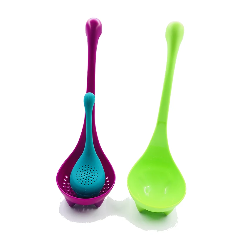 3pcs kitchen set ness monster dinosaur spoon strainers combination Colander Cooking Tools set free color D01908