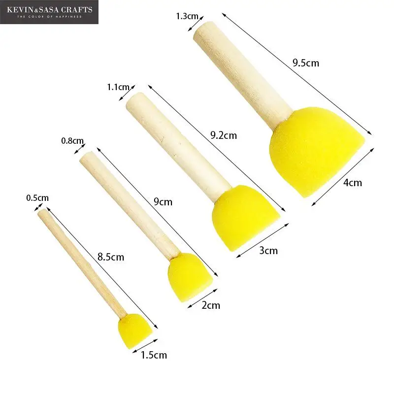 4Pcs/Sell Sponge Brush For Kids Painting Watercolor Brush Art Supplies