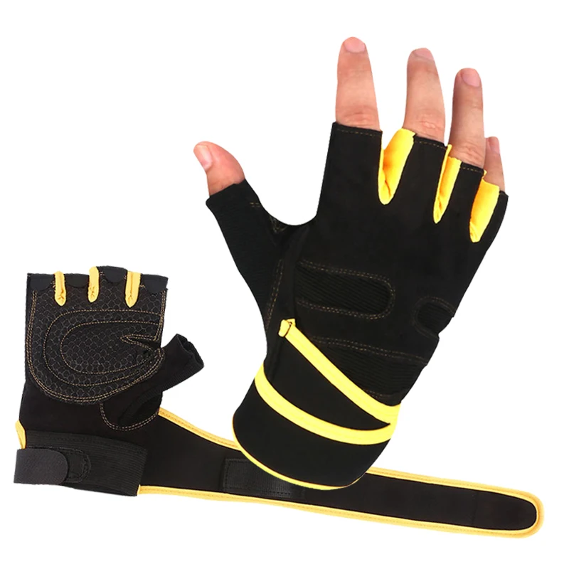 M-XL Gym Gloves Half Finger Sports Exercise Weight Lifting Gloves Outdoor Riding Body Building Workout Fitness Protective Wrist