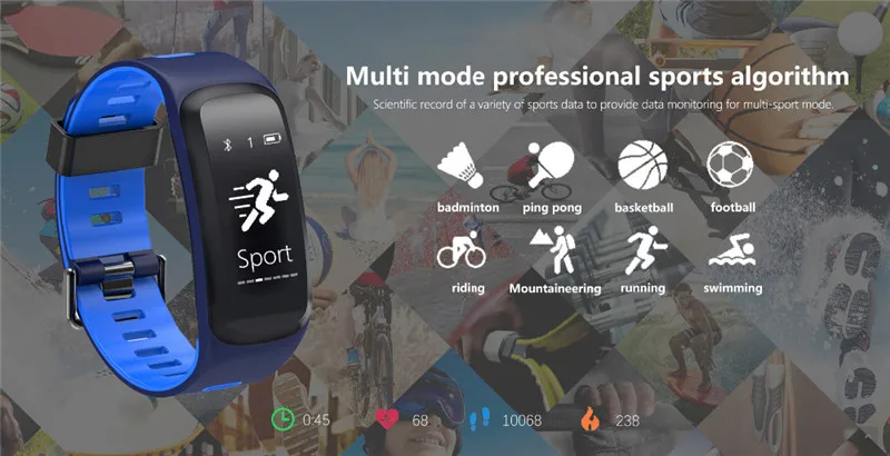 

Bluetooth Waterproof Smart Women Men Watch Fashion Sport Bracelet Watch Heart Rate Monitor Fitness Tracker Blood Pressure Clock