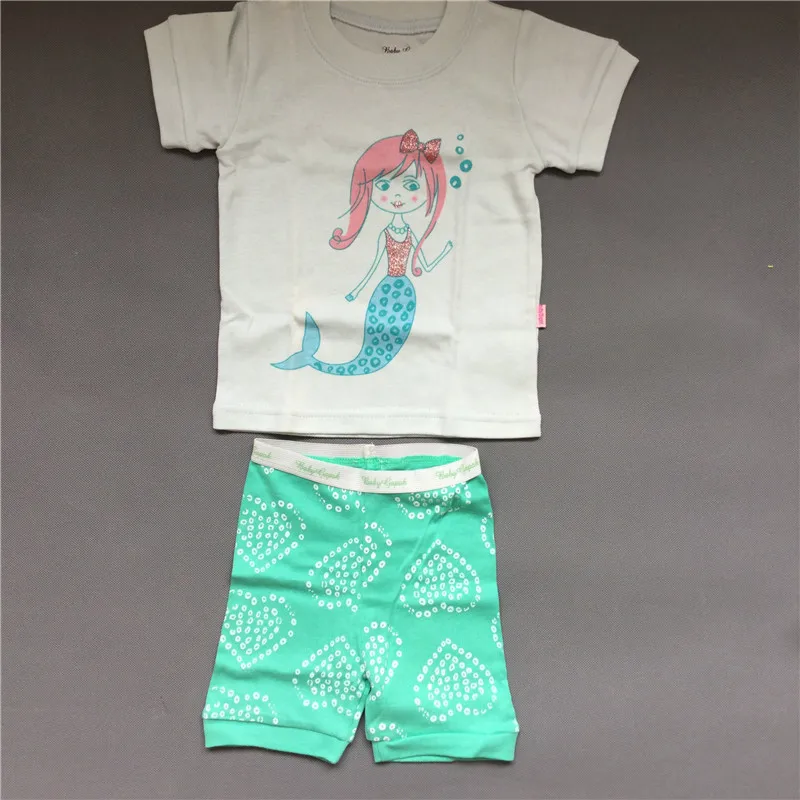 Летние Детские пижамные комплекты одежда для сна для маленьких девочек одежда с рисунком животных Хлопковая пижама детская одежда пижамный комплект