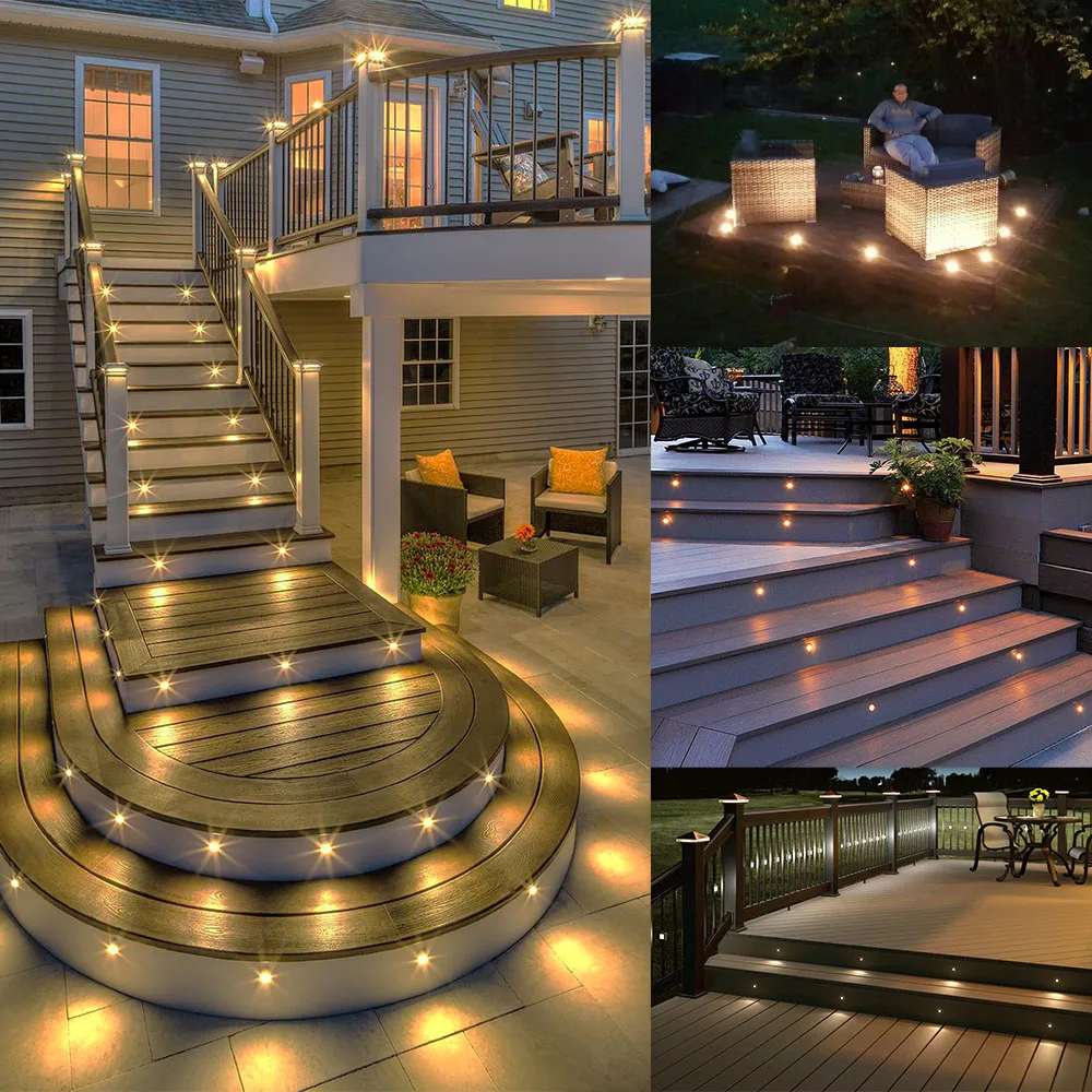 Água para o para o Exterior 10 Pcs 32 cm Dc12v 6 w Downlights Luz Convés Levou à Prova d' Exterior da Escada Interior Subterrâneo Luz Gabinete Holofotes Branco Quente 8 Luzes embutidas de LED