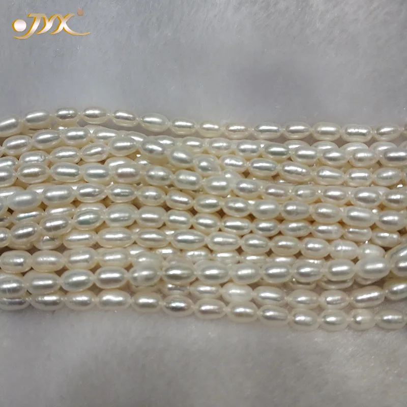 

JYX 2019 Pearl string high quality middle size 4.5*7.5mm Real Freshwater Pearl Strings Strands DIY Handmade Jewelry 15