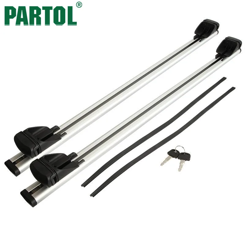 

Partol Roof Rack Cross Bar Lock System T-slot Black Silver Car Styling Accessorioes 120cm 165LBS 48" For snowboard/bike rack