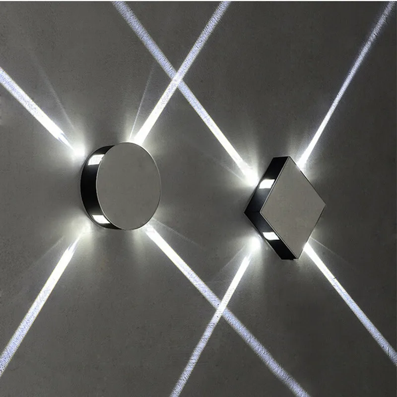 

Modern Aluminum Square Round LED Wall Lamp Living Room Bedside Bedroom Casino Wall Sconce 220V Home Decoration Free Shipping