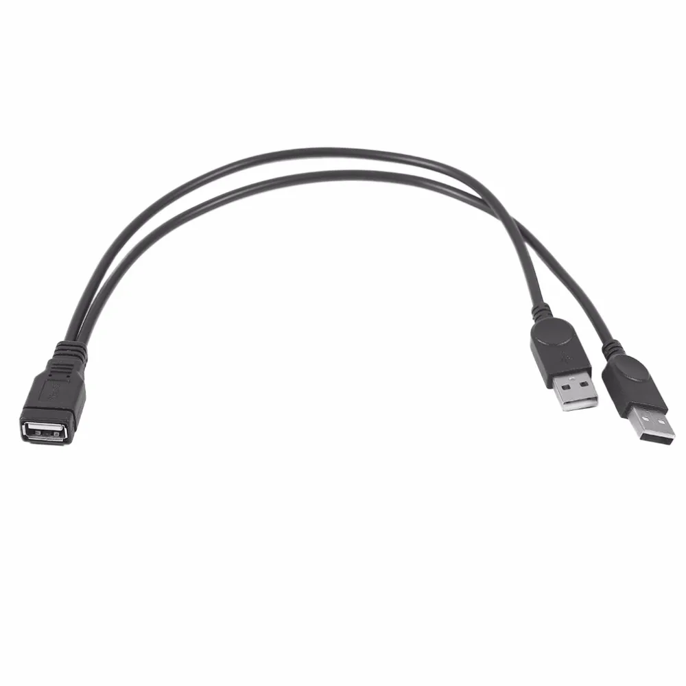 30 см удлинитель USB 1 женщина до 2 двойной USB Мужской концентратор адаптер питания Y сплиттер USB кабель питания для зарядного устройства Шнур Горячий