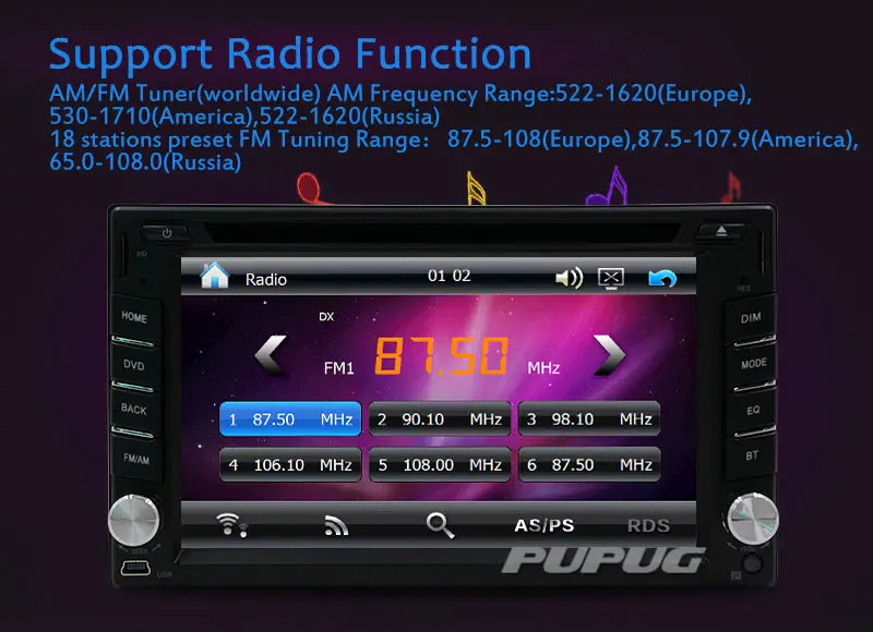 Perfect NEW Bluetooth GPS Car Stereo DVD Player With 6.2" Double 2 Din Radio RDS Map+CAM 19