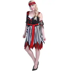 Для женщин Хеллоуин, Пираты на Карибский Череп Костюм Косплэй Карнавальная фантазия нарядное Наряжаться костюм
