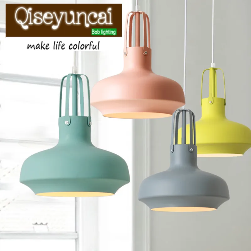 

Qiseyuncai Modern minimalist dining room chandelier Nordic creative cafe bar bar color industrial wind chandelier