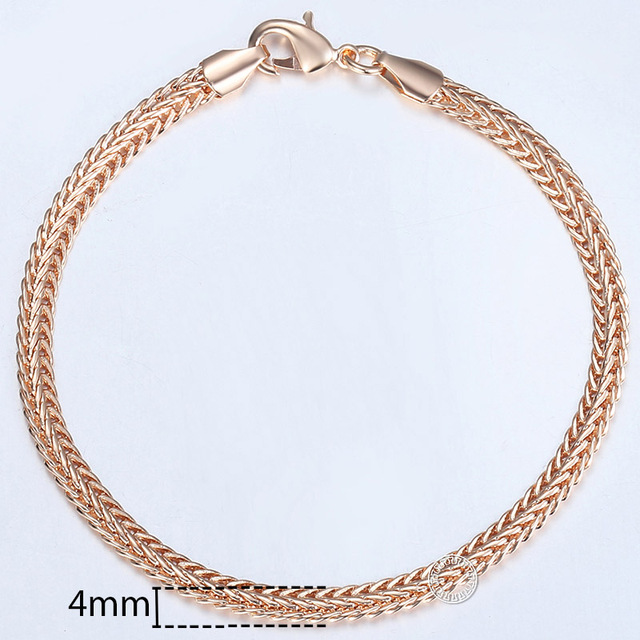 Bracelets For Women Men 585 Rose Gold Curb Snail Foxtail Venitian Link Chains Bracelet on hand Fashion Jewelry Gifts CBB1