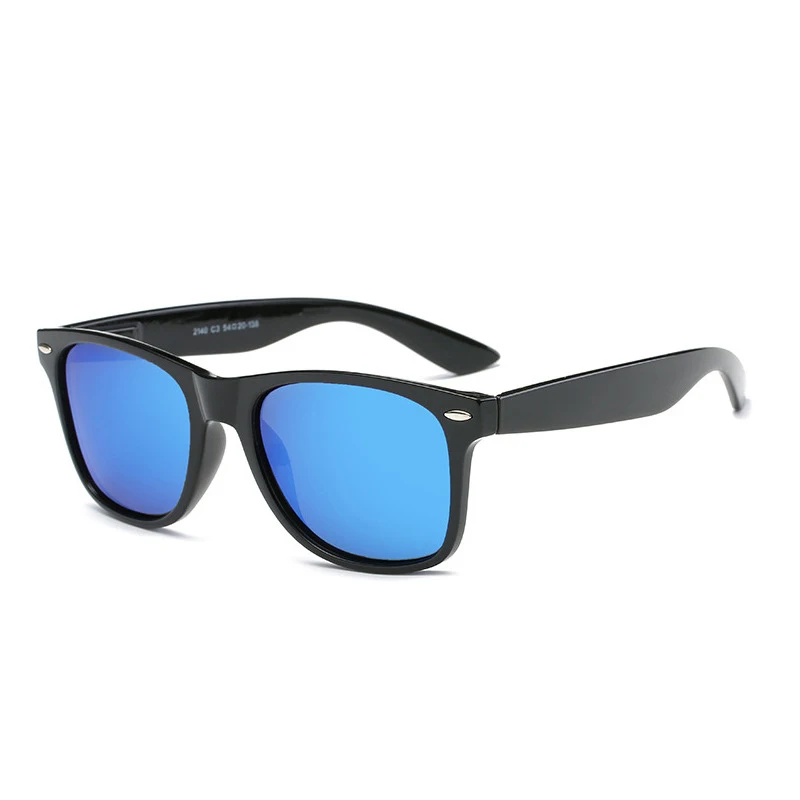Деревянные солнцезащитные очки поляризованные UV400 Брендовые мужские очки для вождения мужские солнцезащитные очки# PS001 - Цвет линз: blue-black