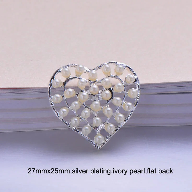 

(J0563) 27mmx25mm,metal rhinestone embellsiment,silver or light rose gold color,heart shape,flat back,two style for choose