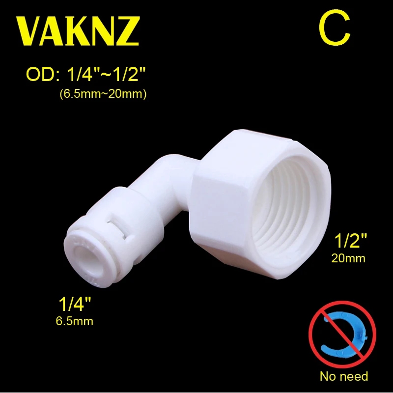 Conector de tubería de t de montaje rápido de plástico 1/4 \ Conector de tubería de t de montaje rápido de plástico 1/4 \