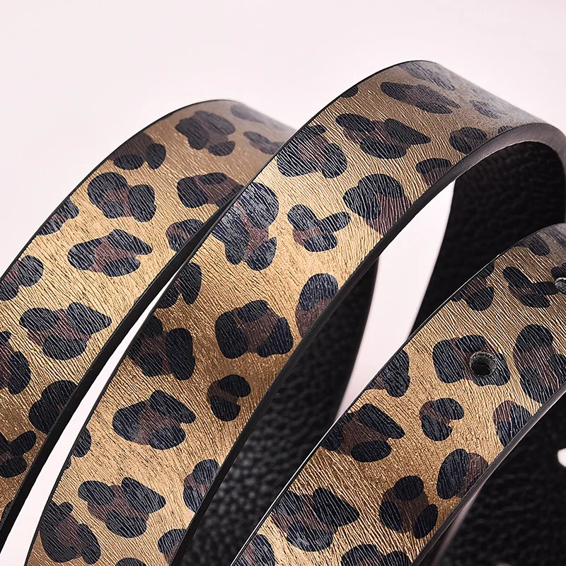 Women's Strap Casual All-match Women Brief Pu Leather Belt Women Strap Leopard Print Belts Top Quality Jeans Belt