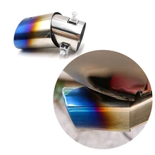 Auto Universal Trim Modified Car Rear Tail Throat Exhause Liner Car Accessories Round Exhaust Muffler Tip Stainless Steel Pipe zd universal car carbon exhaust tip stainless steel pipe modified bend style twin outlet akrapovicrear tail liner accessories